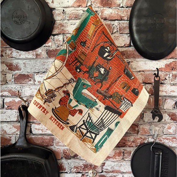 Vintage Country Kitchen Linen Dishtowel Hand Towel 1970’s - Picture 5 of 12